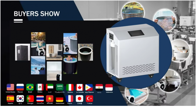 All In One Ice Bath Chiller Machine 610W With Wifi App Control Acrylic Insulated Cover 12